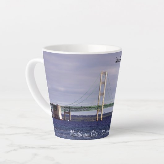 Mackinac Bridge latte mok (Linkerhoek)
