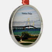 Mackinac Bridge, Mackinac Island Metalen Ornament (Rechts)