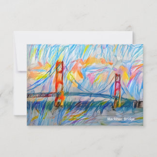 Mackinac Bridge Mackinac Island Note Kaart