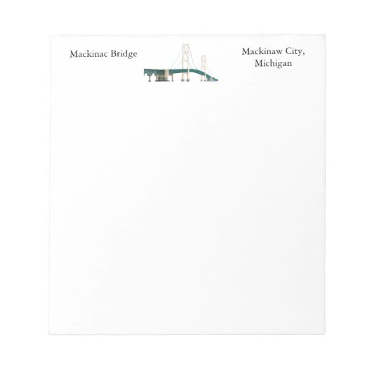 Mackinac Bridge Mackinaw City-notepad Notitieblok (Voorkant)