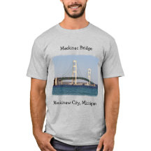 Mackinac Bridge Mackinaw City shirt lichte kleuren