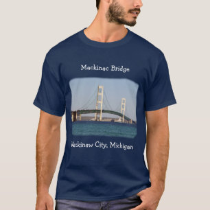 Mackinac Bridge Mackinaw City shirt met donkere kl
