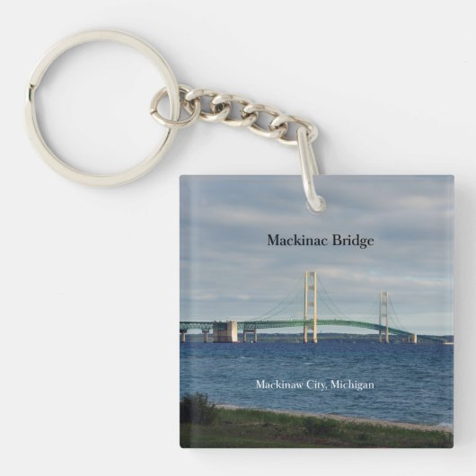 Mackinac Bridge Mackinaw City-sleutelketen Sleutelhanger (Voorkant)