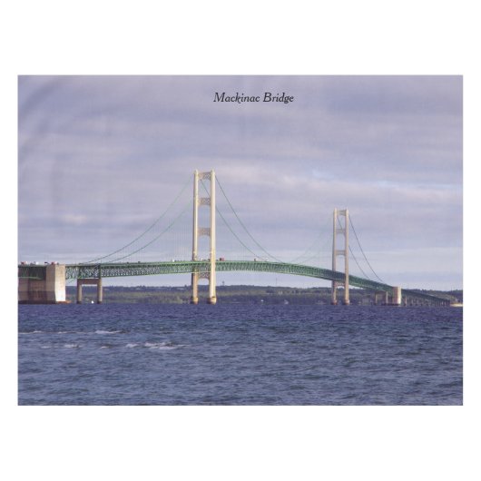 Mackinac Bridge Mackinaw City-tabeldoek Tafelkleed (Voorkant (Horizontaal))