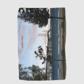 Mackinac Bridge met bomen golfhanddoek (Voorkant)