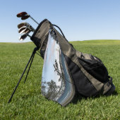 Mackinac Bridge met bomen golfhanddoek (Groen)
