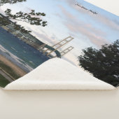 Mackinac Bridge met bomen, sherpa blanket Deken (3/4)