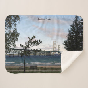 Mackinac Bridge met bomen, sherpa blanket Deken