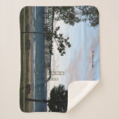 Mackinac Bridge met bomen, sherpa blanket Sherpa Deken (Voorkant)