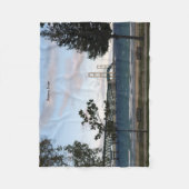 Mackinac Bridge met bomen, vlooiendeken Fleece Deken (Voorkant)