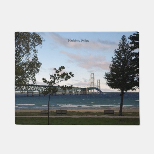 Mackinac Bridge met boomdeurmat Deurmat (Voorkant)