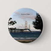 Mackinac Bridge met boomknop Ronde Button 5,7 Cm (Voorkant)