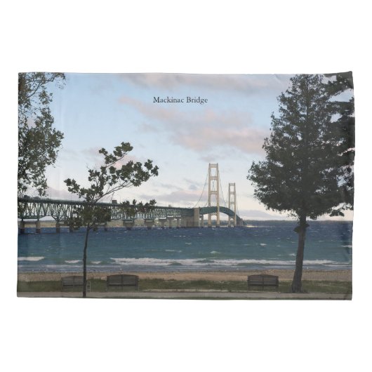 Mackinac Bridge met boomkussen hoesje Kussensloop (Achterkant)