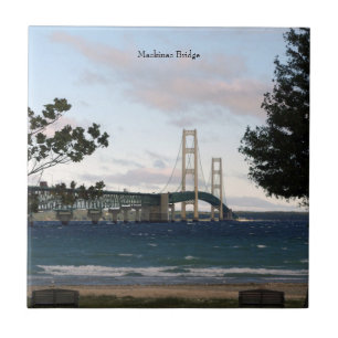 Mackinac Bridge met boomtegels Tegeltje
