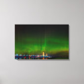 Mackinac Bridge met het noorderlicht Canvas Afdruk (Voorkant)