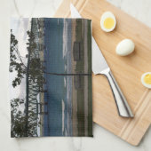 Mackinac Bridge met keukenhanddoek voor bomen (Quarter Fold)