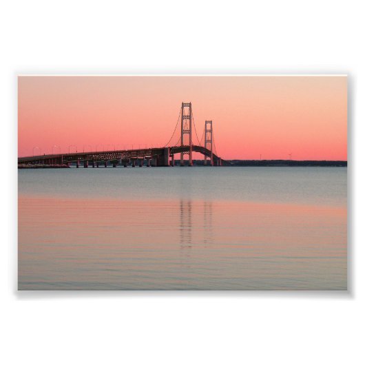 Mackinac Bridge, Michigan Foto Afdruk (Voorkant)
