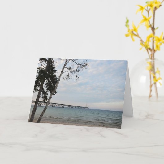 Mackinac Bridge, Michigan Kaart (Gele Bloem)