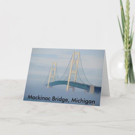 Mackinac Bridge, Michigan Kaart (Voorkant)