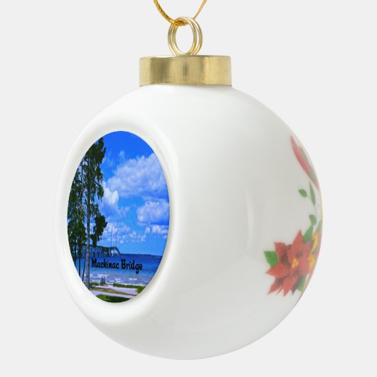 Mackinac Bridge Michigan Keramische Bal Ornament (Rechts)