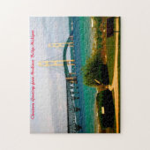 Mackinac Bridge Michigan. Kerstgroeten Legpuzzel (Verticaal)