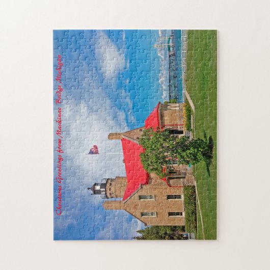 Mackinac Bridge Michigan. Legpuzzel (Verticaal)