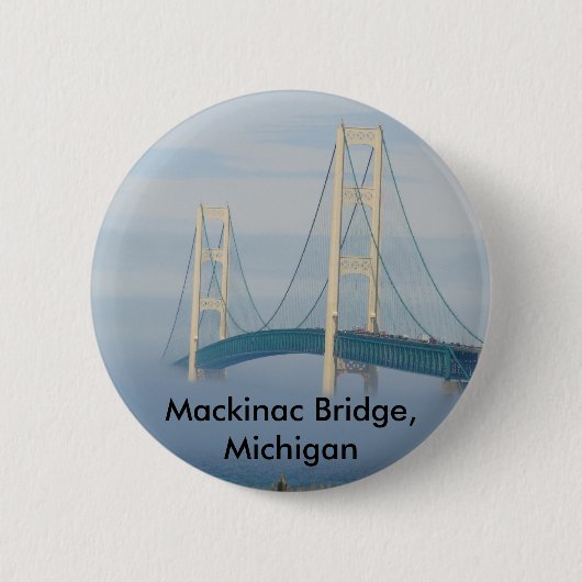 Mackinac Bridge, Michigan Ronde Button 5,7 Cm (Voorkant)