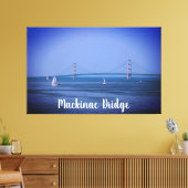 Mackinac Bridge, Michigan, Verenigde Staten Canvas Afdruk (Insitu (Woonkamer))