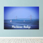 Mackinac Bridge, Michigan, Verenigde Staten Canvas Afdruk (Insitu (Houten vloer))