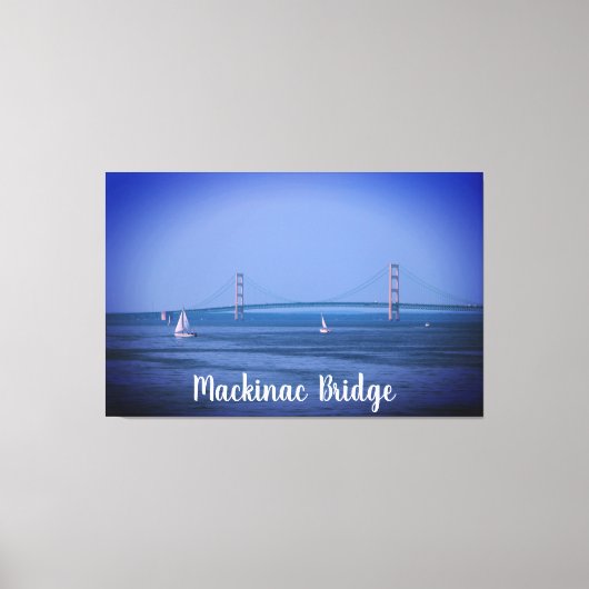 Mackinac Bridge, Michigan, Verenigde Staten Canvas Afdruk (Voorkant)