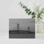 Mackinac Bridge op Dusk Grayscale Briefkaart (Staand voorkant)