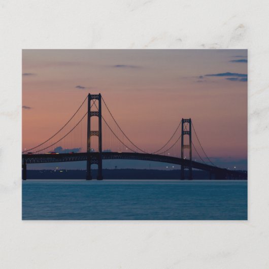Mackinac Bridge op het Dusk-Briefkaart Briefkaart (Voorkant)