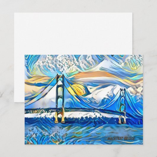 Mackinac Bridge Post Kaart (Voorkant / Achterkant)