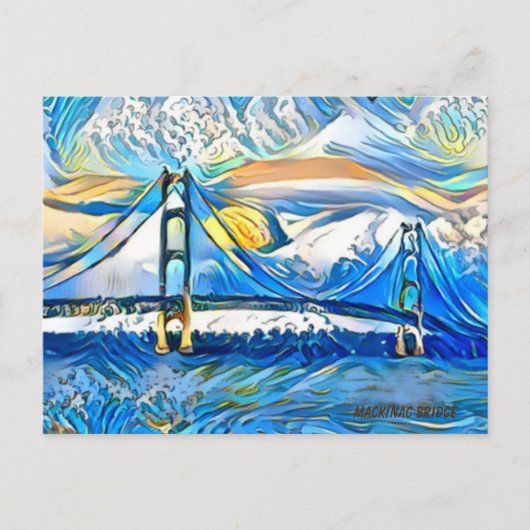 Mackinac Bridge Post Kaart (Voorkant)