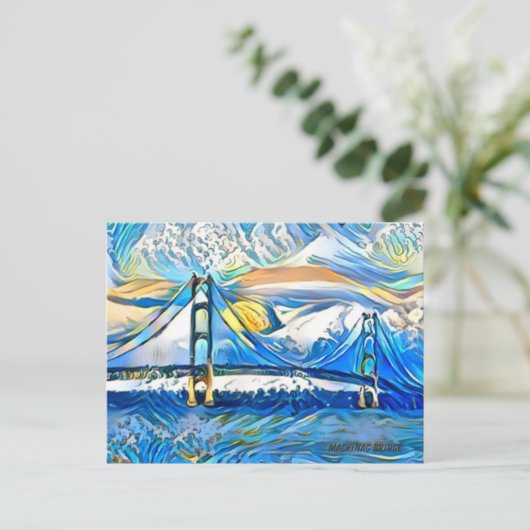Mackinac Bridge Post Kaart (Staand voorkant)