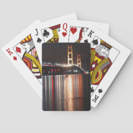 Mackinac Bridge 's nachts Pokerkaarten