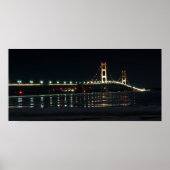 Mackinac Bridge 's nachts Poster (Voorkant)