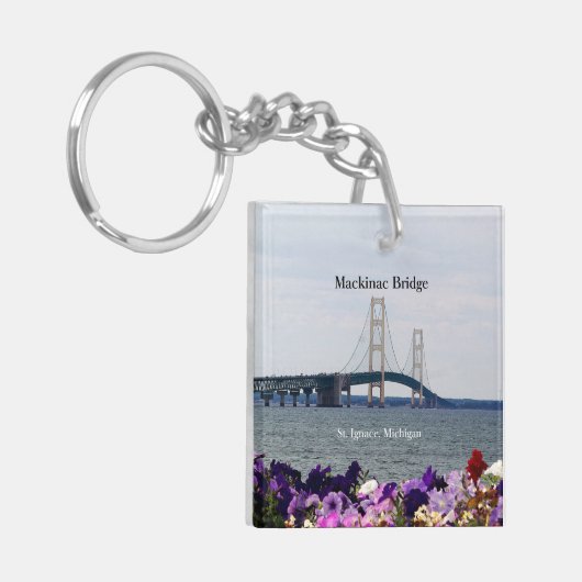 Mackinac Bridge spring St. Ignace key chain Sleutelhanger (Voorkant Links)