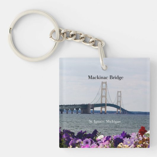 Mackinac Bridge spring St. Ignace key chain Sleutelhanger (Voorkant)