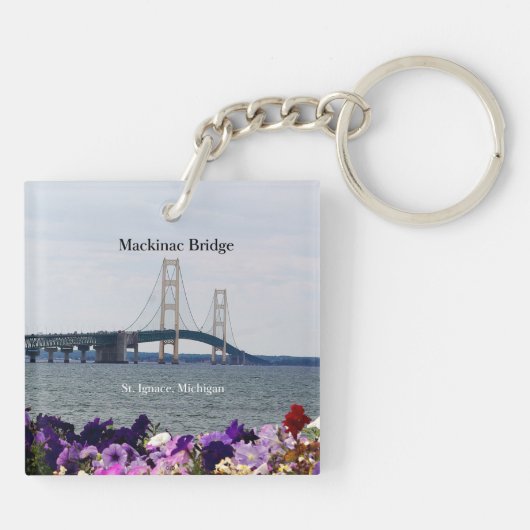 Mackinac Bridge spring St. Ignace key chain Sleutelhanger (Achterkant)