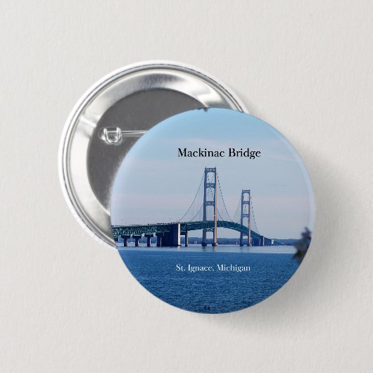 Mackinac Bridge Spring St. Ignace-knop Ronde Button 5,7 Cm (Voorkant /achterkant)