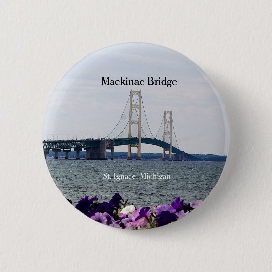 Mackinac Bridge Spring St. Ignace Spring Button (Voorkant)