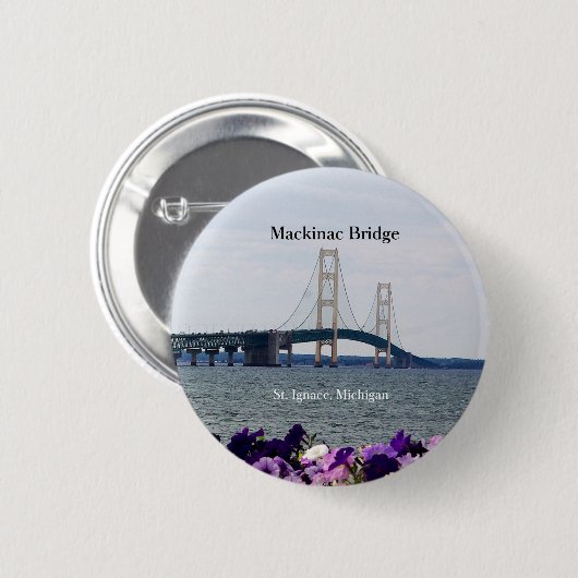 Mackinac Bridge Spring St. Ignace Spring Button (Voorkant /achterkant)