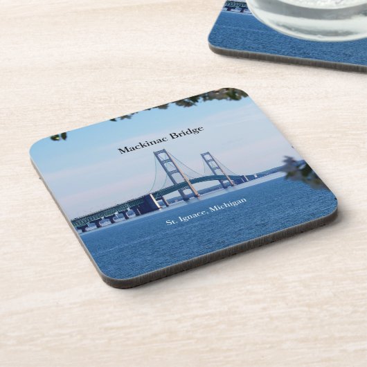 Mackinac Bridge St Ignace 6 plastic onderzetters (Linkerzijde)