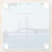 Mackinac Bridge St. Ignace glass onderzetter (Achterkant)