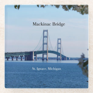Mackinac Bridge St. Ignace glass onderzetter Glazen Onderzetter