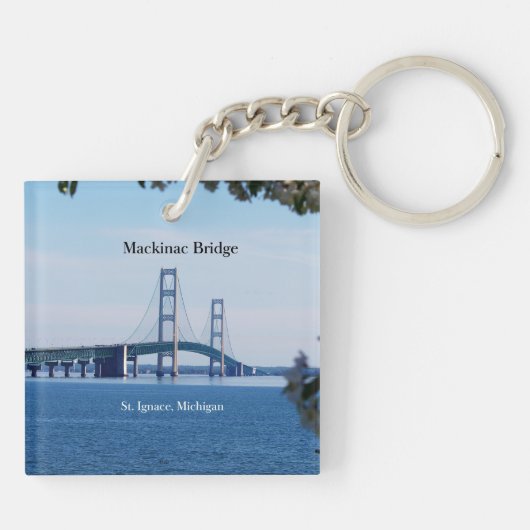 Mackinac Bridge St. Ignace-sleutelketen Sleutelhanger (Achterkant)