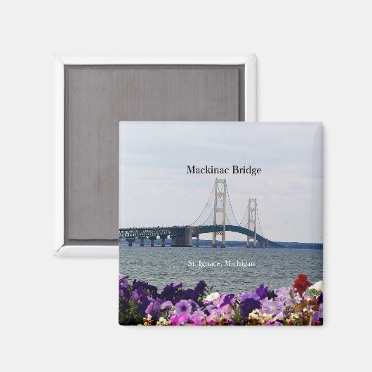 Mackinac Bridge St. Ignace spring magnet (Voorkant / Achterkant)