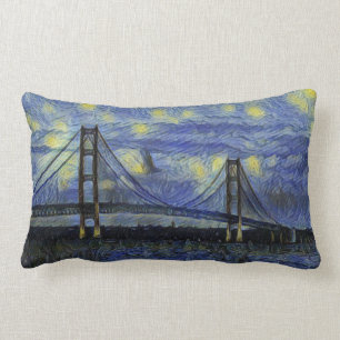 Mackinac Bridge Sterrennacht Lumbar Pillow Kussen
