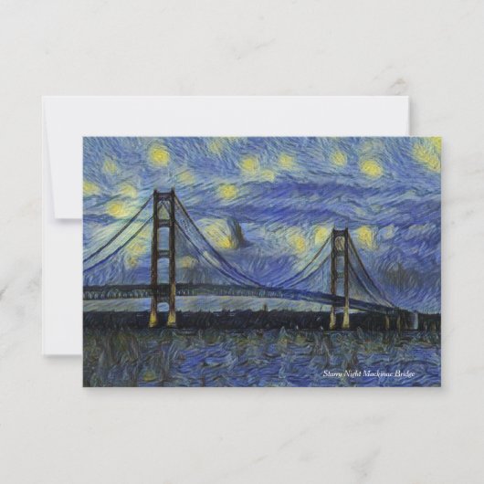 Mackinac Bridge Sterrennacht Note Card Bedankkaart (Voorkant)